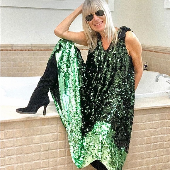 Zara colorblock sequin dress bloggers favorite - Picture 2 of 8